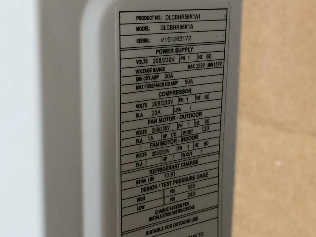 48,000 BTU Outdoor Mini-Split Heat Pump Unit 208-230/60/1 R-410A
